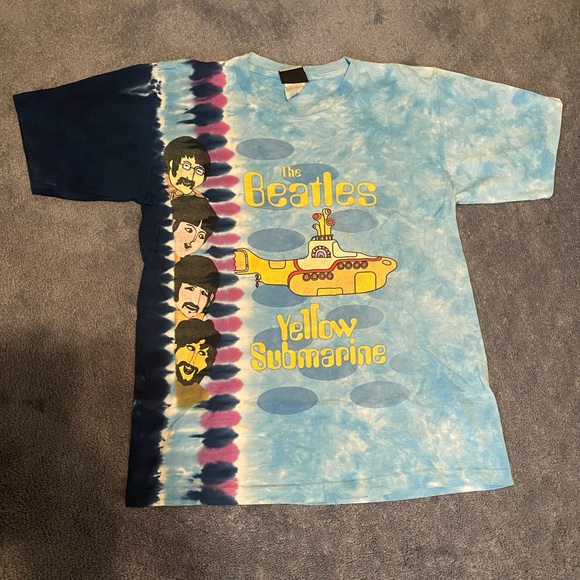 Vintage Other - Vintage Tye Dye Liquid Blue Beatles Yellow Submarine T Shirt